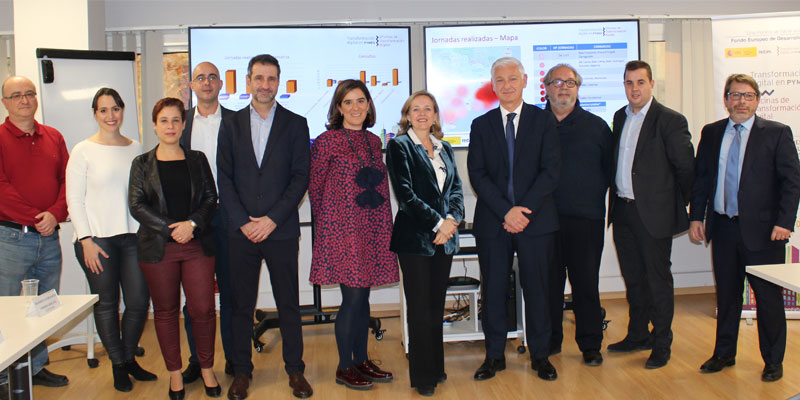 Recibimos a Dª Nadia Calviño, Ministra de Economía y Empresa en las instalaciones de la Oficina de Transformación Digital de Cataluña.